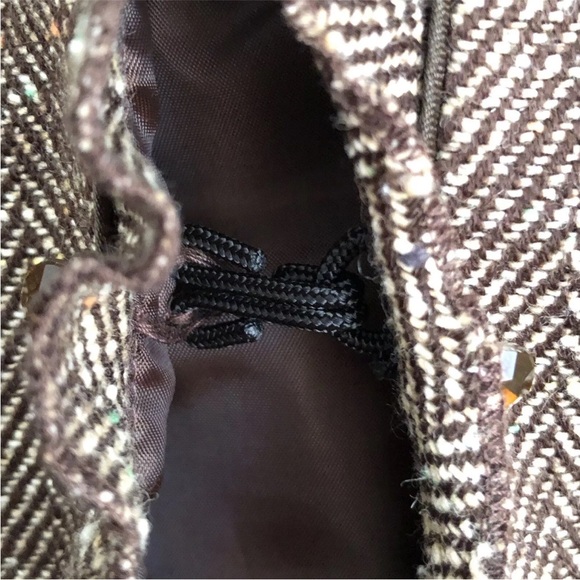 VILLAGER By LIZ CLAIBORNE Brown Blazer Jacket Women's Size 16 Open Front Ruffle - Picture 11 of 12